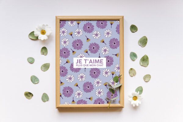 Carte postale "Je t'aime, plus que mon chat" – Image 2