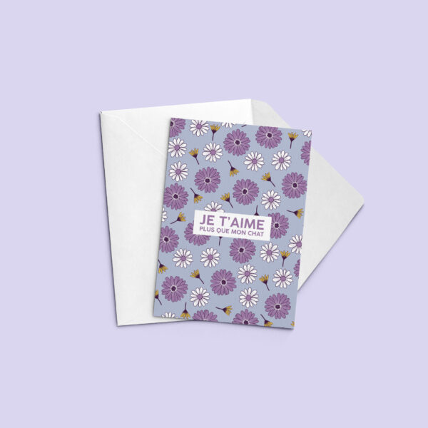Carte "Je t'aime plus que mon chat"