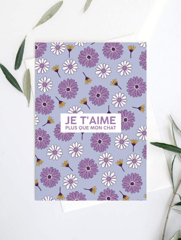 Carte postale "Je t'aime, plus que mon chat" – Image 3