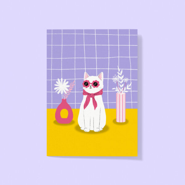 Affiche Chat à lunettes